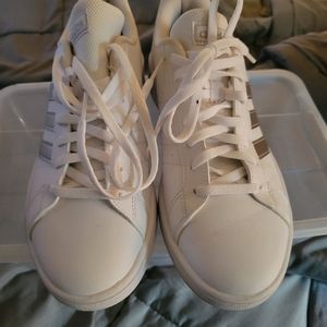 Adidas ladies sneakers size 8 1/2 white and silver